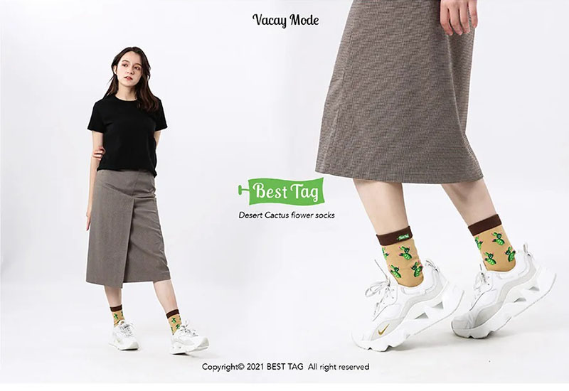 沙漠仙人掌花 厚襪款(2種尺寸)